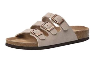 cushionaire women's lela cork footbed sandal with +comfort, stone 11