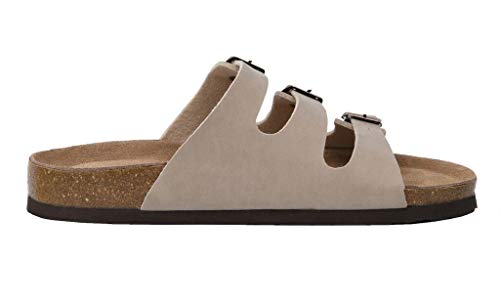 CUSHIONAIRE Women's Lela Cork footbed Sandal with +Comfort, STONE 11