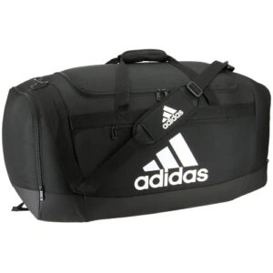 adidas unisex defender 4 large duffel bag, black/white, one size