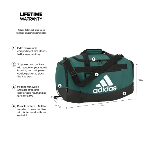 adidas Unisex Defender 4 Small Duffel Bag, Team Dark Green, One Size