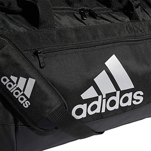 adidas Defender 4 Medium Duffel Bag, Black/Silver Metallic, One Size