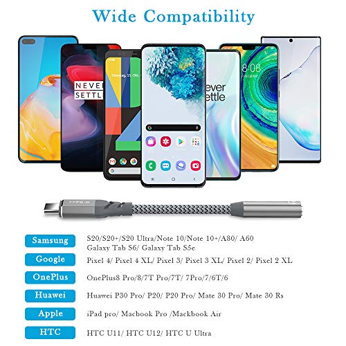 USB Type C to 3.5mm Headphone Jack Adapter for Samsung S22 S23 Ultra S21 FE S20 Ultra,USB C to Aux Audio Dongle Cable Cord Headphone Jack for Pixel 6 7 5 4,Galaxy Note 20 10+ S10,iPad Pro,Oneplus 9