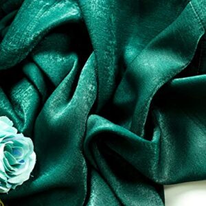 SHERWAY 2 Panels 4.8 Feet x 10 Feet Hunter Green Thick Satin Backdrop Drapes, Non-Transparent Window Curtains for Wedding Bridal Shower Birthday Christmas Party Stage Decor