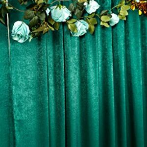 SHERWAY 2 Panels 4.8 Feet x 10 Feet Hunter Green Thick Satin Backdrop Drapes, Non-Transparent Window Curtains for Wedding Bridal Shower Birthday Christmas Party Stage Decor