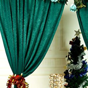 SHERWAY 2 Panels 4.8 Feet x 10 Feet Hunter Green Thick Satin Backdrop Drapes, Non-Transparent Window Curtains for Wedding Bridal Shower Birthday Christmas Party Stage Decor