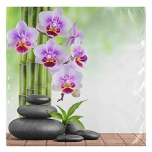 pfrewn spa zen garden cloth napkins set of 1 basalt stones orchid dinner napkins solid washable reusable polyester table napkins oversized 20"x20" with hemmed edges for home weeding decoration