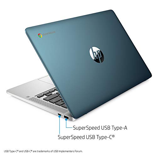 HP Chromebook 14-inch FHD Laptop, Intel Celeron N4000, 4 GB RAM, 32 GB eMMC, Chrome (14a-na0090nr, Forest Teal)
