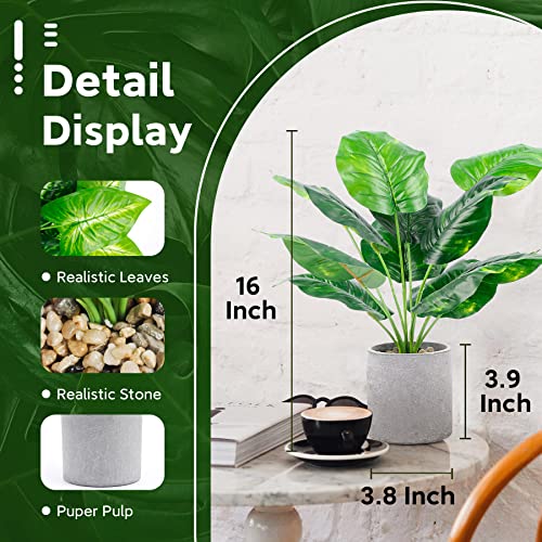 Der Rose 2 Pack Fake Plants Artificial Potted Faux Plants for Office Desk Home Farmhouse Decor