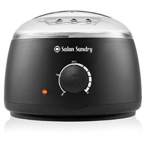 salon sundry portable electric hot wax warmer machine for hair removal - black with clear lid