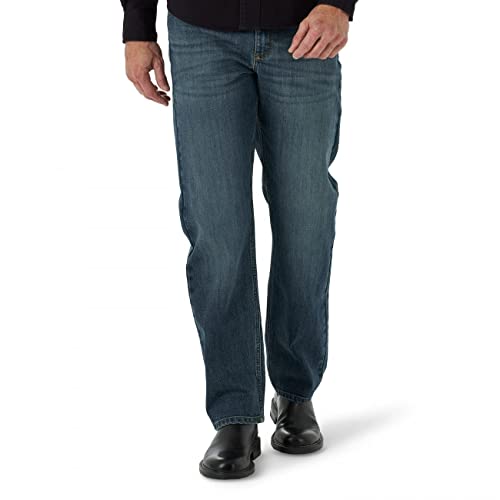 Wrangler Men's Free-to-Stretch Relaxed Fit Jean, Marine, 40W x 32L