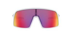 oakley men's oo9462 sutro s rectangular sunglasses, matte white/prizm road, 28 mm