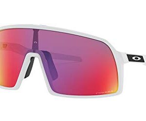 Oakley Men's OO9462 Sutro S Rectangular Sunglasses, Matte White/Prizm Road, 28 mm