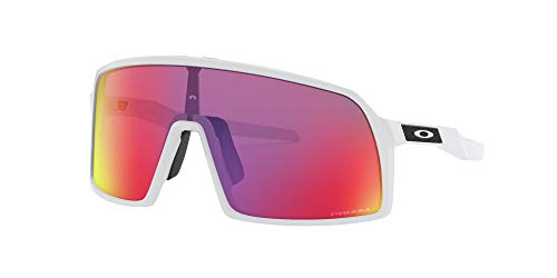 Oakley Men's OO9462 Sutro S Rectangular Sunglasses, Matte White/Prizm Road, 28 mm