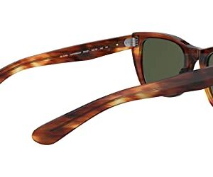 Ray-Ban RB2248 Caribbean Rectangular Sunglasses, Striped Havana/G-15 Green, 52 mm