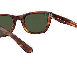 Ray-Ban RB2248 Caribbean Rectangular Sunglasses, Striped Havana/G-15 Green, 52 mm