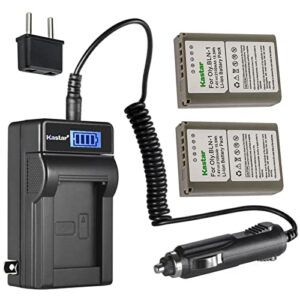 kastar 2-pack bln-1 battery and lcd ac charger compatible with olympus bln-1 bln1 battery, olympus bcn-1 bcn1 charger, olympus m-d e-m1, om-d e-m5, om-d e-m5 mark ii, pen e-p5, pen-f digital cameras