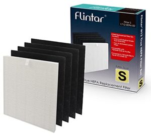 flintar c545 true hepa replacement filter s, compatible with winix c545 air purifier, compares to winix s filter 1712-0096-00, 1 h13 grade true hepa + 4 activated carbon filters