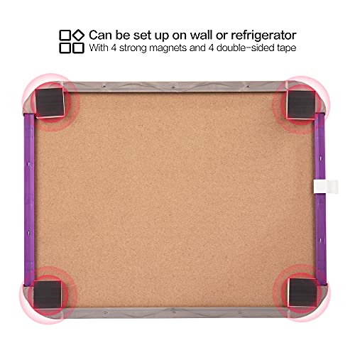 Deli Magnetic Dry Erase Board, 8.5 x 11 Inches, Small White Board with Markers & Magnets for Refrigerator, Locker, Kids, Students, Purple Frame