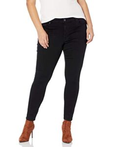 jessica simpson womens adored curvy high rise skinny jeans, od black, 22 us