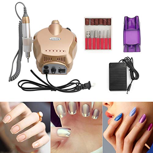 Topteng 𝐍𝐚𝐢𝐥 𝐃𝐫𝐢𝐥𝐥𝐬 𝐟𝐨𝐫 𝐀𝐜𝐫𝐲𝐥𝐢𝐜 𝐍𝐚𝐢𝐥𝐬,Professional 30000 RPM Nail Drill Machine 110V Handpiece E File Set for Gel Nails Remove Poly Nail Gel Gift for Women Home and Salon Use