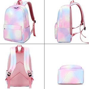 CAMTOP School Backpacks for Teen Girls Rainbow Backpack School Bookbags Set Lunch bag Pencil Case (Y064/Rainbow)