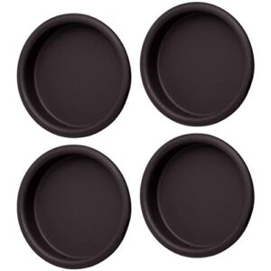 4 pack closet door finger pull 2-1/8'', oil rubbed bronze inset handle, easy snap-in round mortise cup recessed door pull
