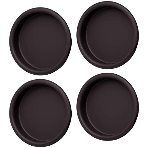 4 Pack Closet Door Finger Pull 2-1/8'', Oil Rubbed Bronze Inset Handle, Easy Snap-in Round Mortise Cup Recessed Door Pull