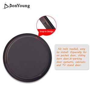 4 Pack Closet Door Finger Pull 2-1/8'', Oil Rubbed Bronze Inset Handle, Easy Snap-in Round Mortise Cup Recessed Door Pull