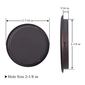 4 Pack Closet Door Finger Pull 2-1/8'', Oil Rubbed Bronze Inset Handle, Easy Snap-in Round Mortise Cup Recessed Door Pull