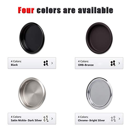 4 Pack Closet Door Finger Pull 2-1/8'', Oil Rubbed Bronze Inset Handle, Easy Snap-in Round Mortise Cup Recessed Door Pull