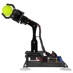 adeept 5-dof robot arm kit 5axis robotic compatible with arduino ide programmable diy coding stem robotics arm with oled display processing code and pdf tutorials - black