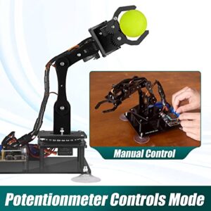 Adeept 5-DOF Robot Arm Kit 5Axis Robotic Compatible with Arduino IDE Programmable DIY Coding STEM Robotics Arm with OLED Display Processing Code and PDF Tutorials - Black