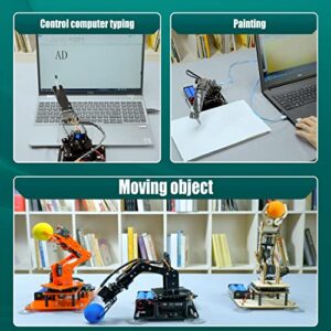 Adeept 5-DOF Robot Arm Kit 5Axis Robotic Compatible with Arduino IDE Programmable DIY Coding STEM Robotics Arm with OLED Display Processing Code and PDF Tutorials - Black