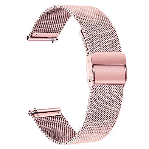 TRUMiRR Women Watchband for Michael Kors Access Gen 4 MKGO/MKGO Gen 5E 43mm, Mesh Woven Stainless Steel Watch Band Quick Release Strap Wristband for Michael Kors Access Gen 5 Lexington Smartwatch