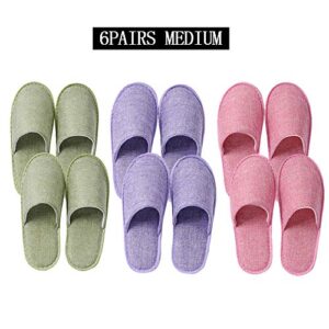 UILB 10 Pairs Disposable Home Slippers for Family Spa Guests Hotels Office - Mixed Multi-Color Slippers Home Party, Housewarming (10Pairs)