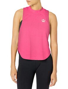 juicy couture women's dropped armhole mock neck tank, juicy pink, x-large