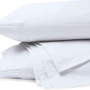 Purity Home Organic 100% Cotton Percale Sheet Set, Twin White, College Dorm Twin 3 Piece Cooling Bed Sheets, with Elasticized Deep Pockets, Eco-Friendly & Breathable, Bedding Sheets for Twin Size Bed