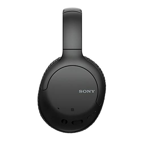 Sony WHCH710N Wireless Bluetooth Noise-Canceling Over-The-Ear Stereo Headphones (Black) Bundle with Protective Headphone Case and Headphone Stand - Dual Microphone, 35 Hours of Playtime - (3 Items)