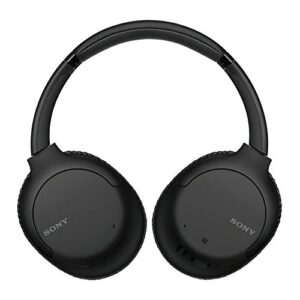 Sony WHCH710N Wireless Bluetooth Noise-Canceling Over-The-Ear Stereo Headphones (Black) Bundle with Protective Headphone Case and Headphone Stand - Dual Microphone, 35 Hours of Playtime - (3 Items)