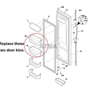 240356402 Clear Refrigerator Door Bin Side Shelf Compatible with Frigidaire Kenmore Electrolux Refrigerator Top shelf - Replaces AP2549958 PS430122 240430312 240356416 240356407-Pack of 1