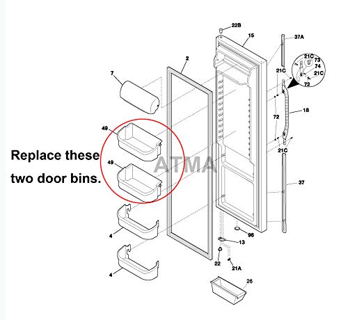 240356402 Clear Refrigerator Door Bin Side Shelf Compatible with Frigidaire Kenmore Electrolux Refrigerator Top shelf - Replaces AP2549958 PS430122 240430312 240356416 240356407-Pack of 1