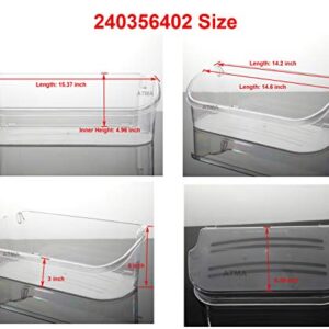 240356402 Clear Refrigerator Door Bin Side Shelf Compatible with Frigidaire Kenmore Electrolux Refrigerator Top shelf - Replaces AP2549958 PS430122 240430312 240356416 240356407-Pack of 1