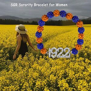 POTIY Sigma Gamma Rho Sorority Gift 1922 Sorority Jewelry SGR Charm Crystal Beads Bracelet for Women (1922 Bead Bracelet)