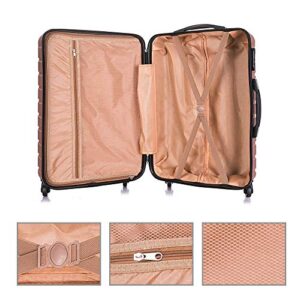 Apelila Fridtrip Travel Suitcase Hardshell Lightweight Luggage with Spinner Wheels Luggage Sets (4 PCS Suitcases, Rose Gold)