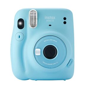 FUJIFILM INSTAX Mini 11 Instant Film Camera Plus Instax Film and Accessories Stickers, Hanging Frames and Microfiber Cloth (Sky Blue)…