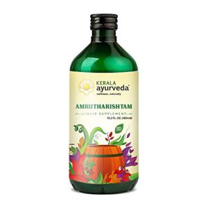 kerala ayurveda amrutharishtam - ayurvedic liquid supplement to balance tridoshas, support normal digestion, metabolism, and maintains normal body temperature, 15.2 fl oz
