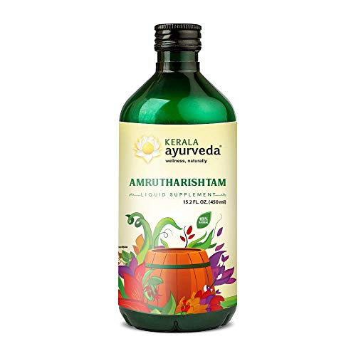 Kerala Ayurveda Amrutharishtam - Ayurvedic Liquid Supplement to Balance Tridoshas, Support Normal Digestion, Metabolism, and Maintains Normal Body Temperature, 15.2 Fl Oz