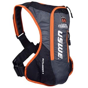 uswe outlander hydration pack with water bladder, hydration backpack - backpack for cycling, mtb, trail running & more (4l, black orange)