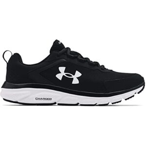 Under Armour mens Charged Assert 9 Running Shoe, Black/White, 9.5 US