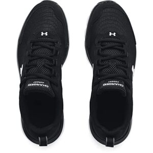 Under Armour mens Charged Assert 9 Running Shoe, Black/White, 9.5 US